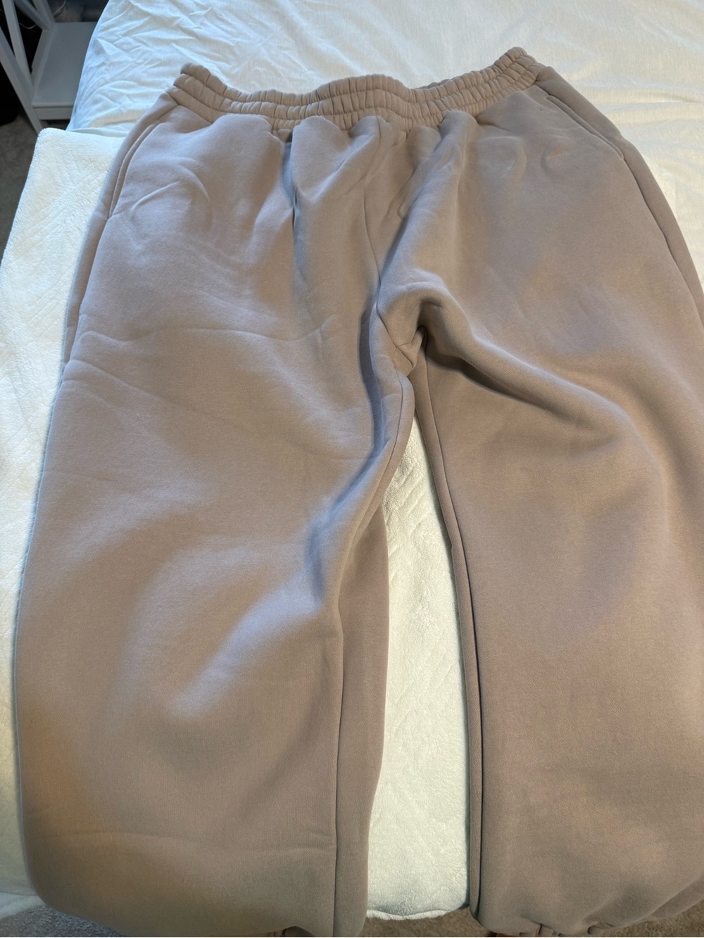 Men's Relaxed Taupe Fleece Joggers